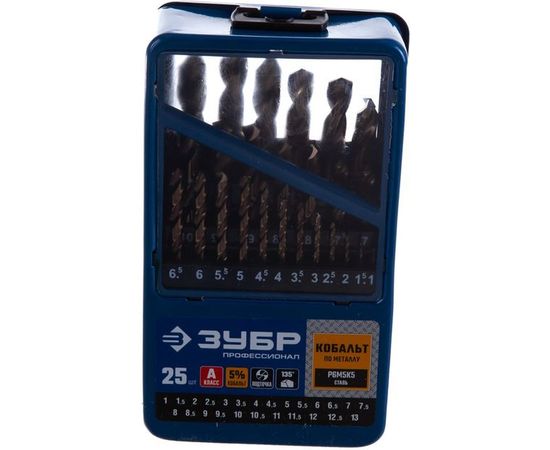 Набор сверл по металлу, 25 шт. ПРОФЕССИОНАЛ Зубр 29626-H25 – изображение 2