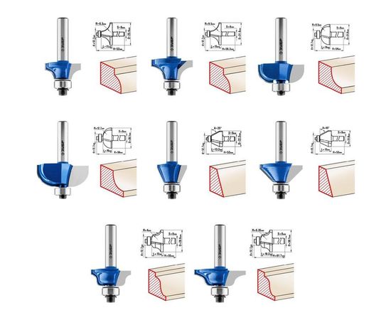 Набор фрез по дереву (26 шт; хвостовик 8 мм) Зубр 28796-H26 – изображение 2