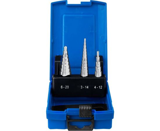 Набор ступенчатых сверл по сталям и цветным металлам (3 шт; 3-20 мм; Р6М5) ЗУБР 29670-3-20-H3_z01 – изображение 3