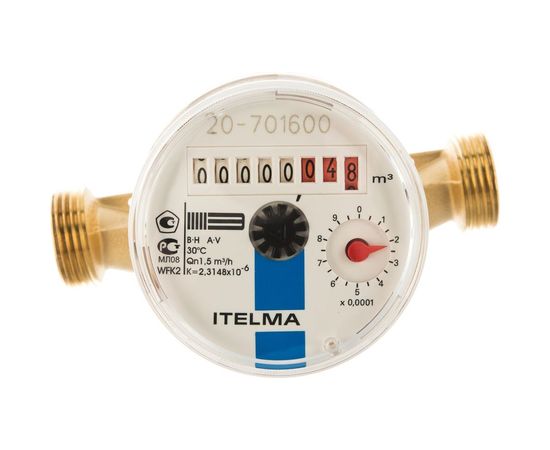 Счетчик воды ХВС Ителма 1/2 - 110мм без КМЧ Ит.Х-15 б/кмч – изображение 2