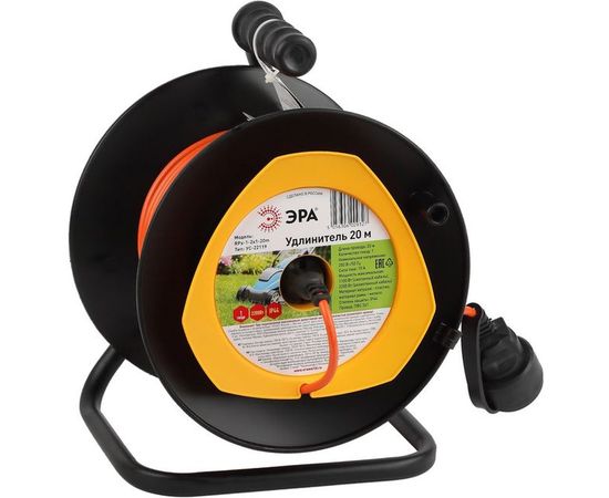 Удлинитель ЭРА, силовой, RPx12x120m, на пластиковой катушке, б/з, 1 гн, 20м, ПВС 2x1, Б0046832 
