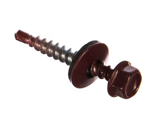 Кровельный саморез Саморезик 4,8х38(35) RAL3005 RR28 красное вино 250шт SKRAL3005-4,8х38 -250 – изображение 3