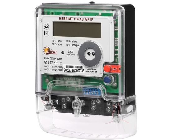 Счетчик электроэнергии ТАЙПИТ, НЕВА МТ 114 AS WF1P 5/60/A /Wi-Fi-модем для передачи данных 6127774 – изображение 4