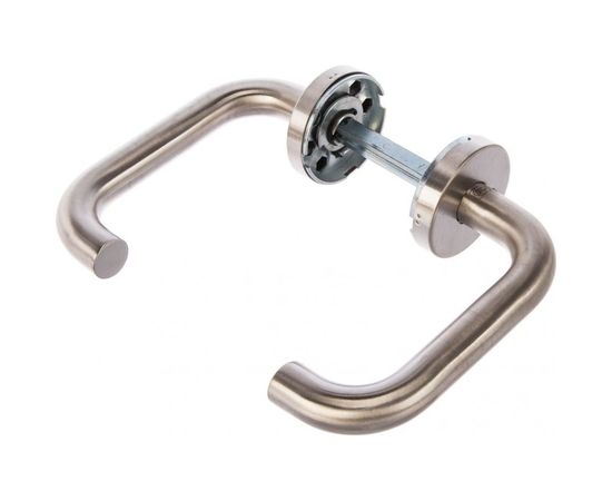 Гарнитур DOORLOCK DL 038/F-S9/55 PZ U-form Rt нерж. сталь, универс. монтаж, розетка 55мм, шпиндель 9мм 73308 – изображение 2