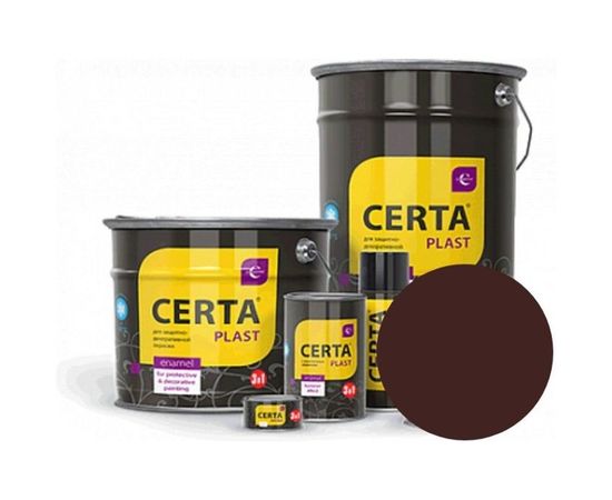Грунт-эмаль 3в1 по ржавчине CERTA PLAST шоколад 0,8кг PL3V10027 – изображение 2