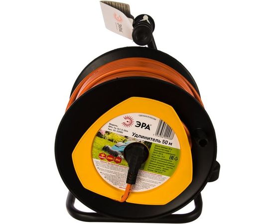 Силовой удлинитель ЭРА RPx1e3x1.550m на пластиковой катушке, c заземлением, 50м, 1 гнездо, ПВС 3х1.5 Б0046840 – изображение 3