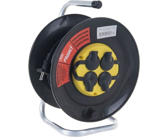 Удлинитель Радист РБК16-270-005 катушка 10А 4 гнезда 2*1 30м чёрный 979 – изображение 3