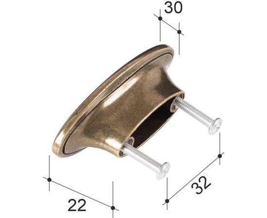 Ручка скоба ОФК комплект из 10 штук, 1151-32 ст.бронза+кремовый Tr-00000958 – изображение 4