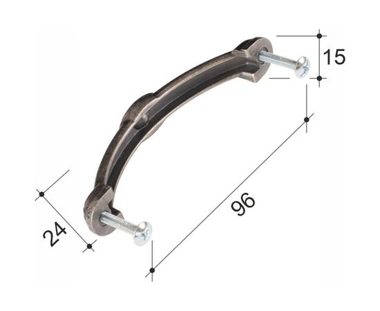 Ручка скоба ОФК комплект из 10 штук, 3030-96 старое серебро Tr-00000967 – изображение 3