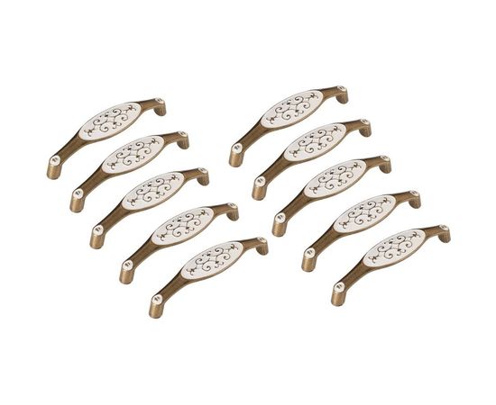 Ручка скоба ОФК комплект и�� 10 штук, 1150-128 старая бронза+белый Tr-00001026 – изображение 6