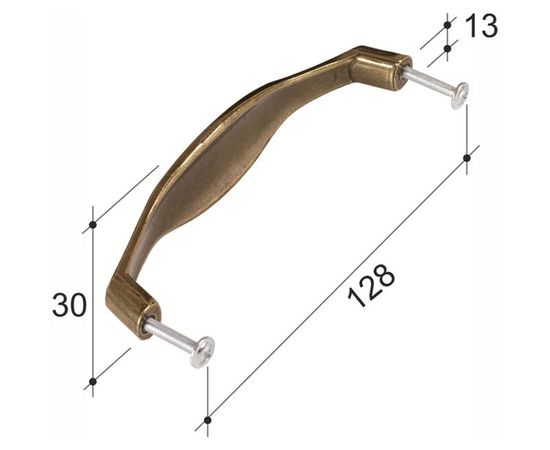 Ручка скоба ОФК комплект и�� 10 штук, 1150-128 старая бронза+белый Tr-00001026 – изображение 3