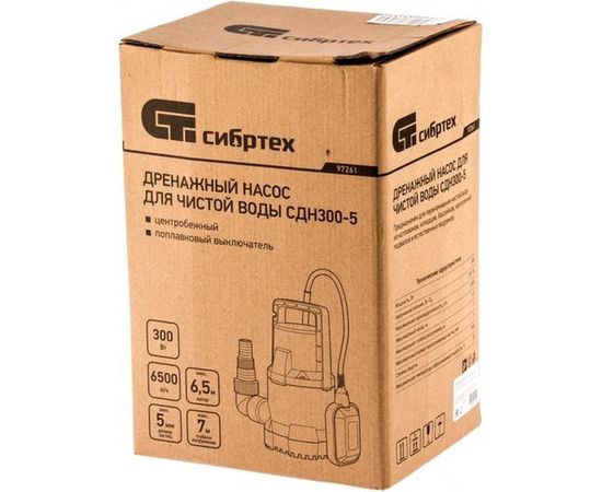Дренажный насос для чистой воды СИБРТЕХ СДН300-5 97261 – изображение 3