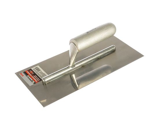 Стальная гладилка 280х130мм, зеркальная полировка, деревянная ручка MATRIX 86732 