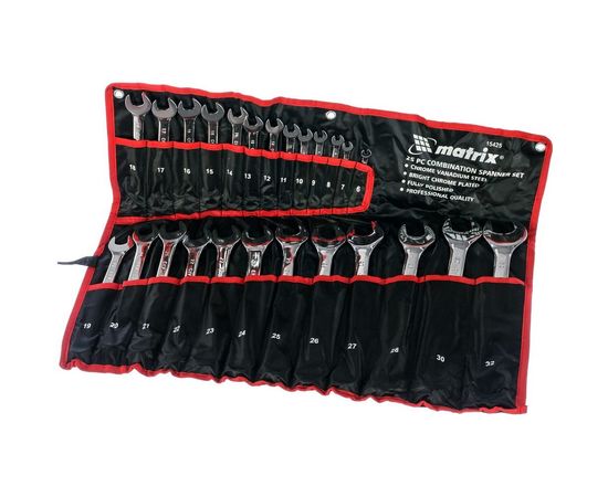 Набор комбинированных ключей, 6 - 32 мм, 25 шт., MATRIX 15425 