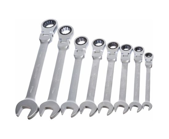 Набор комбинированных шарнирных ключей с трещоткой Gigant 8 шт GCWSMH 8 – изображение 7