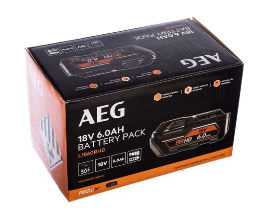 Аккумулятор L1860RHD (18В; 6 А*ч; Li-Ion) AEG 4932464754 – изображение 2