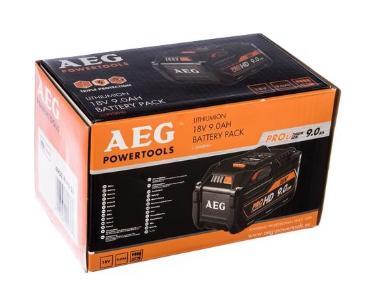 Аккумулятор L1890RHD (18В; 9 А*ч; Li-Ion) AEG 4932464231 – изображение 2