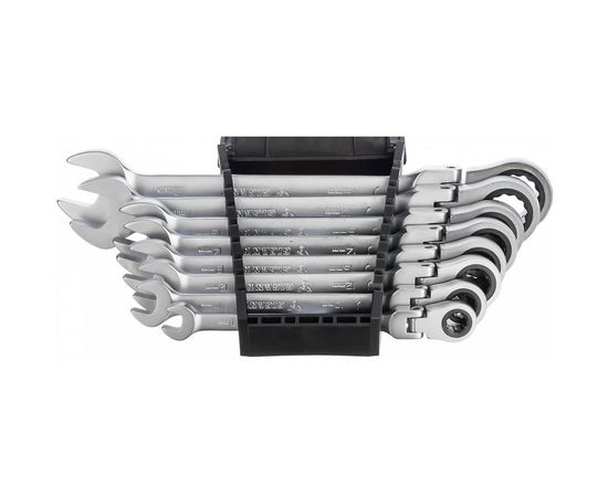 Набор комбинированных шарнирных ключей с трещоткой Gigant 8 шт GCWSMH 8 – изображение 2