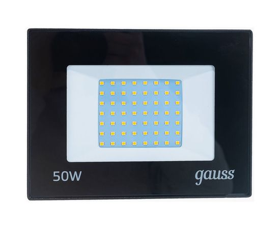 Светодиодный прожектор Gauss LED 50W 3350lm IP65 3000К черный 1/40 SQ613527150 