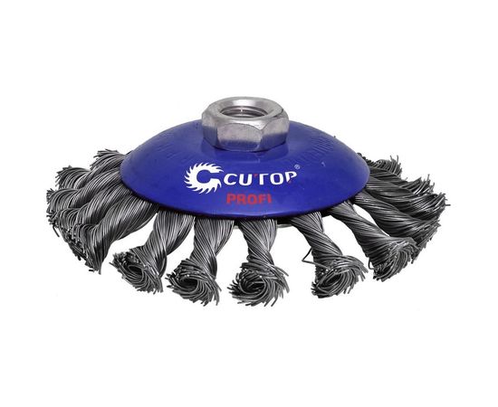 Щетка тарелка (125 мм; М14; крученая проволока 0.5 мм) для УШМ CUTOP 82-530 