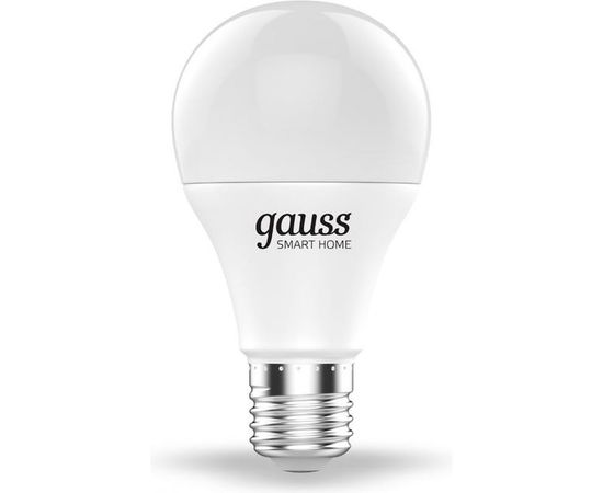 Умная Wi-fi лампочка Gauss, Smart Light DIM E27 А60 8,5 Вт 2700-6500K, диммируемая, управление голосом/смартфон��м 1050112 