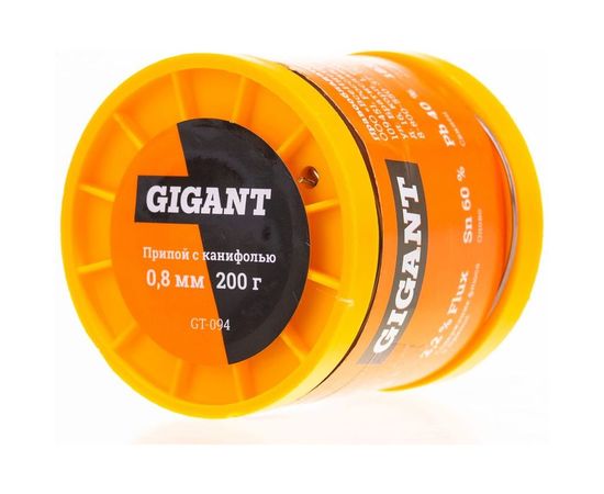 Припой Sn60 Pb40, трубка 0.8 мм, 200 г Gigant GT-094 