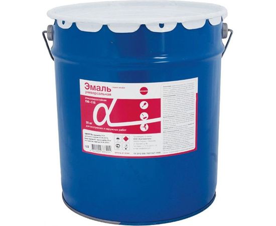 Универсальная эмаль Krafor Альфа ПФ-115 зеленая 20 кг 1 30802 