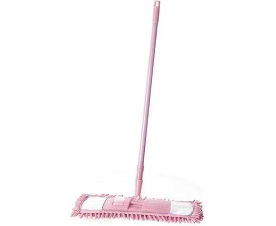 Швабра для пола HomeQueen Еврокласс с насадкой из микрофибры, шенилл, цветная 56649 