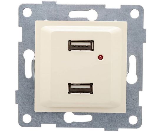 Розетка USB GUSI ELECTRIC Ugra двойная, СУ, бежевый С11USB2-003 