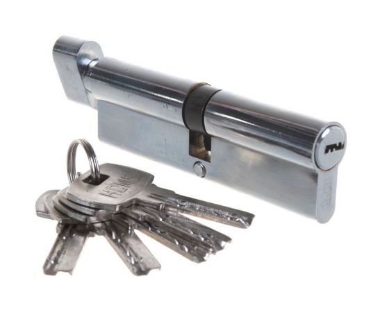Цилиндровый механизм HOME 110 мм 55x55 ЦАМ, перфоключ с вертушкой, 5 ключей, хром CICAM1105555KV – изображение 3