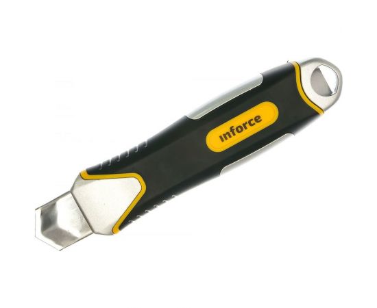 Строительный нож 25 мм в металлическом корпусе с винтовым зажимом Inforce 06-02-13 – изображение 3