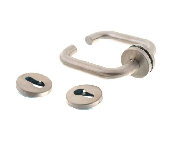 Дверная ручка из нержавеющей стали, в комплекте с креплениями и накладкой на цилиндр HOME SS002N – изображение 2