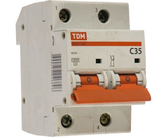 Автоматический выключатель TDM ВА47-100 2Р 35А 10кА С SQ0207-0061 