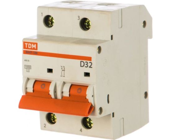 Автоматический выключатель TDM ВА47-100 2Р 32А 10кА D SQ0207-0016 