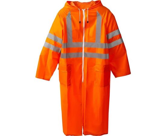 Нейлоновый плащ-дождевик на молнии ЗУБР, сигнальный цвет, р. 52-54 11617-52 