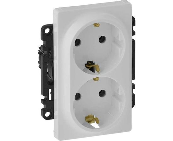 Механизм розетки Legrand 2-м Valena Life 16А 250В 2х2К+З с лицевой панелью Leg 753127 414134 