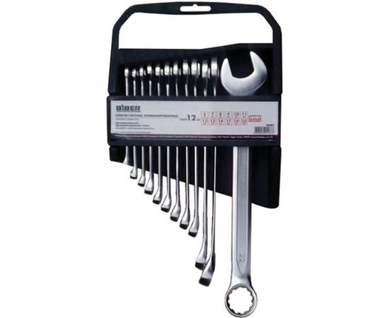 Набор ключей (гаечных, комбинированных, CrV, 6-22мм, 12шт) Biber ПРОФИ CrV 6-22мм 12шт 90683 тов-155286 