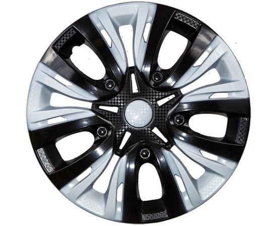 Колпаки LION ЛИОН 15, микс, черно-белый, карбон, 2 шт. LW1538 