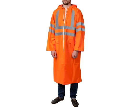 Нейлоновый плащ-дождевик на молнии ЗУБР, сигнальный цвет, р. 52-54 11617-52 – изображение 2