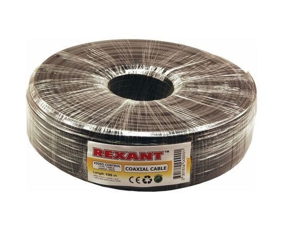 Кабель для видеонаблюдения ККСВ-П + 2х0.5мм, 100м, черный REXANT 01-4002 – изображение 3