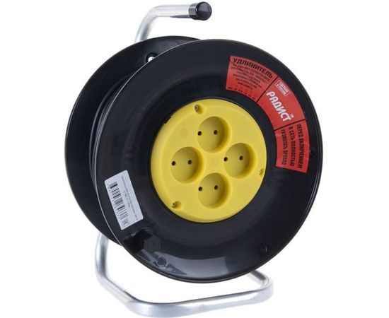 Удлинитель Радист РБК16-270-005 катушка 10А 4 гнезда 2*1 50м чёрный 981 – изображение 4