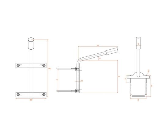 Приставной кронштейн для консольного светильника WOLTA К1П-035-05-2-012х06-Б – изображение 3