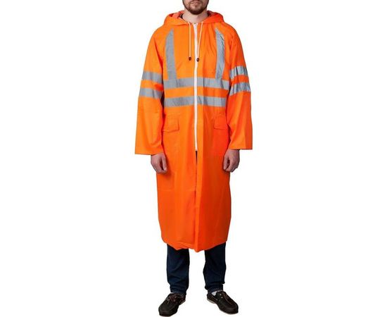 Нейлоновый плащ-дождевик на молнии ЗУБР, сигнальный цвет, р. 52-54 11617-52 – изображение 3