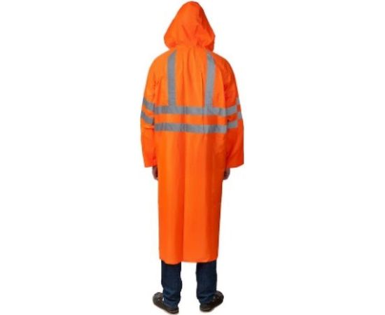Нейлоновый плащ-дождевик на молнии ЗУБР, сигнальный цвет, р.56-58 11617-56 – изображение 5