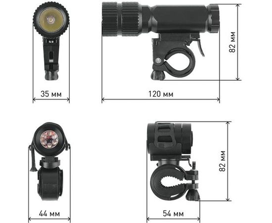 Велосипедный фонарь ЭРА VB-601 Бим комплект, 3Вт/6xLED, 3xAAA 2xCR2032, бл Б0029194 – изображение 2