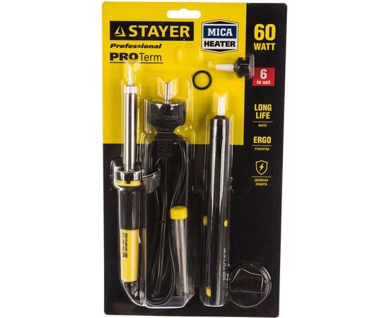 Набор для паяльных работ Stayer PROFI PROTerm паяльник 55300 60Вт 55313-60-H6 – изображение 2