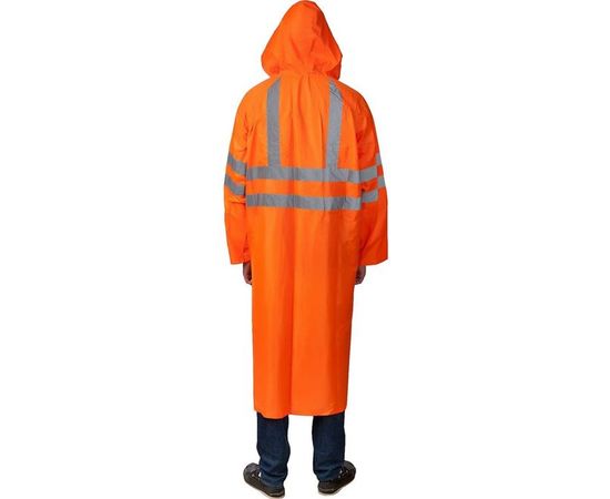 Нейлоновый плащ-дождевик на молнии ЗУБР, сигнальный цвет, р. 52-54 11617-52 – изображение 4