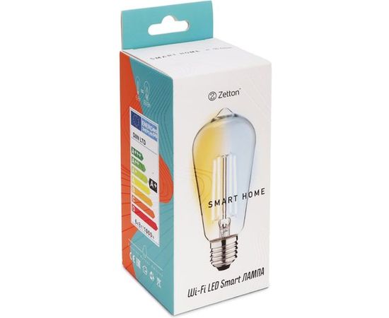 Умная лампа Zetton LED Wi-Fi Bulb ST64 E27 6Вт 2200-6500К прозрачная ZTSHLBWCWE272RU – изображение 2