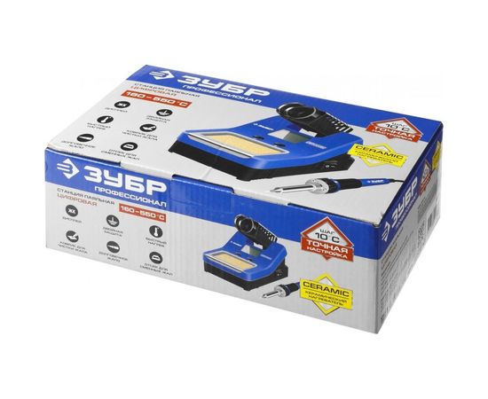 Цифровая паяльная станция с ЖК дисплеем, 160-520C, 48Вт Зубр ПРОФЕССИОНАЛ 55334 – изображение 5