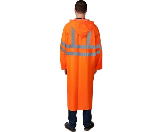 Нейлоновый плащ-дождевик на молнии ЗУБР, сигнальный цвет, р.56-58 11617-56 – изображение 8